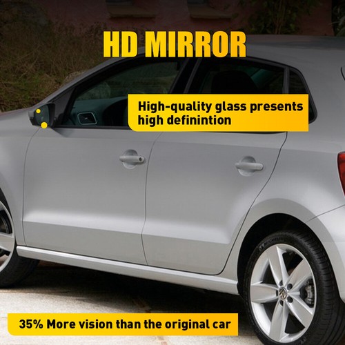 2x Left Right Side Mirror glass For VW POLO 2010-2017 Heated Convex with Base - Picture 9 of 11