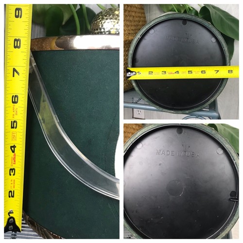 Vintage Eiskübel Golf Motiv grün Filz klar Griff mit Deckel Bar Made in USA - Bild 12 von 12