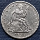 1851 O Seated Liberty Half Dollar 50c Higher Grade XF + #96587