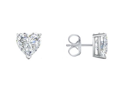 1/2 kt Herz Lab Created gewachsen Diamant Ohrringe Ohrstecker 14 K Weißgold kostenloser Versand