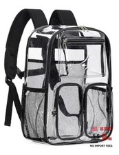 Clear Backpack Heavy Duty for Women Men Boys Girls, Clear Bookbag for Black-1