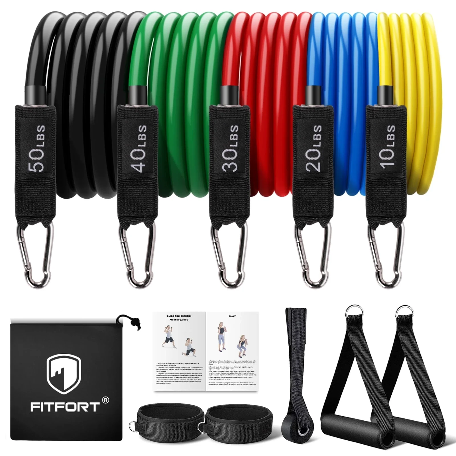 Resistance Bands Exercise Bands Workout Bands - up to 150Lb, Indoor and Outdoor