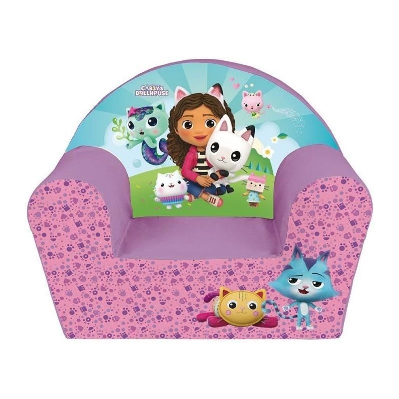 Fauteuil club enfant Gabby et la Maison Magique Fun House, siège mousse L52 x P33