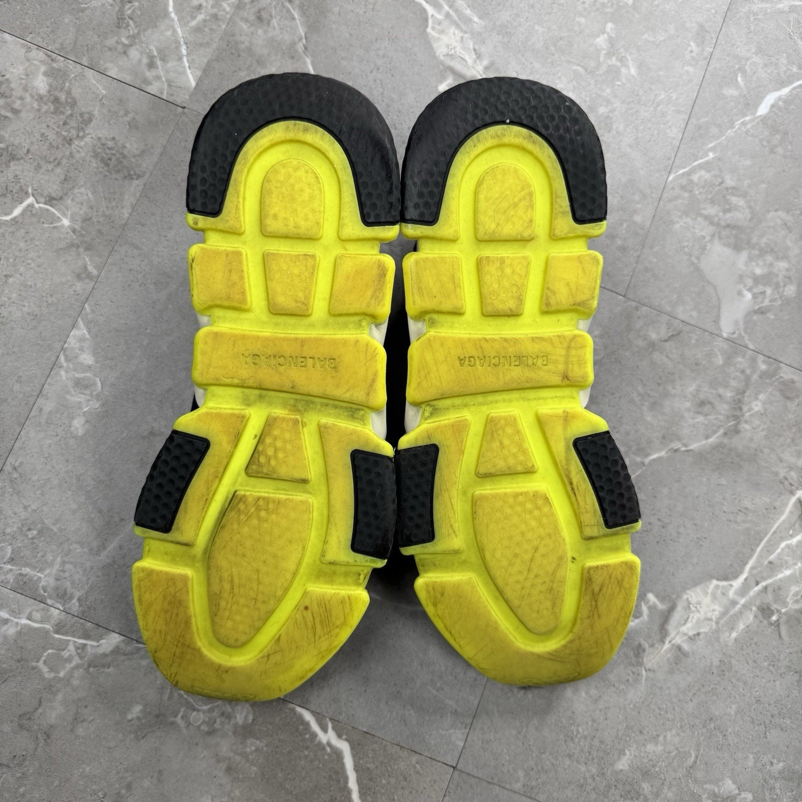 Balenciaga Speed Lace Up Navy White Neon Yellow Sneakers Men’s 13 thumbnail 7