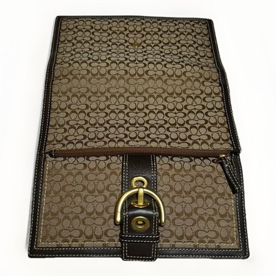 Coach Soho Khaki/Brown Mini Signature “C” Canvas, Leather Trim