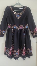 Valentino Floral print dress with beadwork at the neckline Size M Design/ London