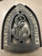 Antique Sad Iron trivet stand Enterprise Mfg Co Philadelphia USA cast iron