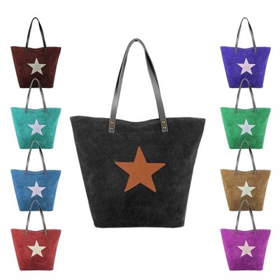 Women's star XXL leather bag suede A4 shopper shoulder bag shoulder bag