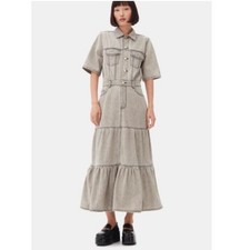 Ganni gray denim maxi dress size 12