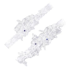 1 Pair Bridal Wedding Lace Garters Decorations for Bride and Bridesmaid
