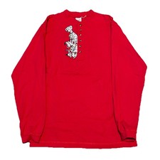 Vintage 90s 101 Dalmatians Long Sleeve Red Henley Shirt Medium Disney Store