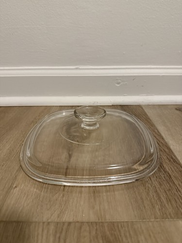Corning Ware Pyrex A-9-C Replacement Lid Cover Clear Glass Square Vintage