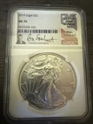 2019 American Silver Eagle NGC MS70 Don Everhart Authentic Signature $1