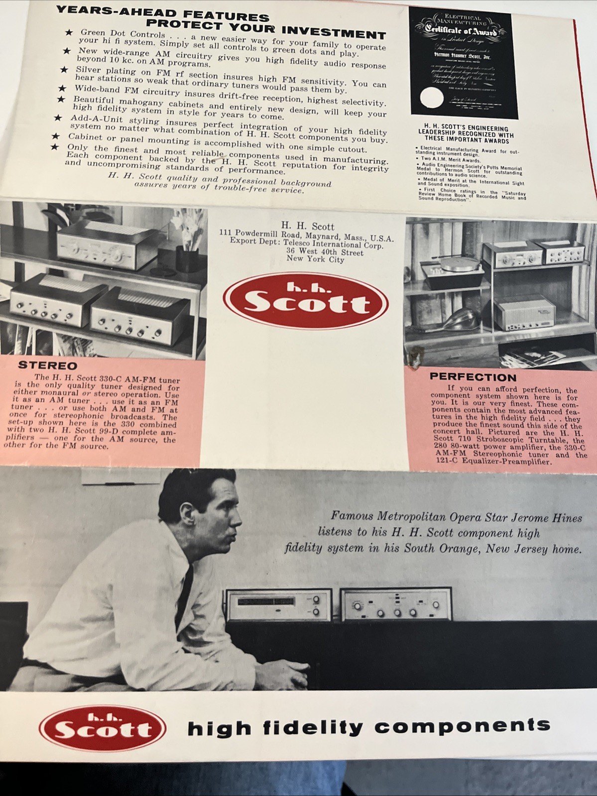 Scott High Fidelity Components Brochure 1970s