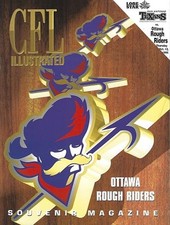 CFL Illustrated Souvenir Magazine Ottawa Rough Cover On 12x8in Metal Sign