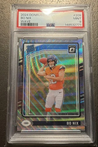 2024 Panini Donruss Optic - Rated Rookie Bo Nix #209 Wave Prizm /300 (RC)