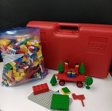 Vtg 17" USA Made Lego Case w/ 3lbs Mixed Vintage Legos