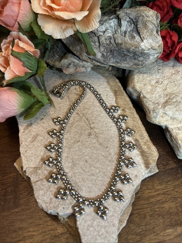 51. Sergio Gutierrez Silver tone Liquid Metal Mini-J necklace 15", 26.2g