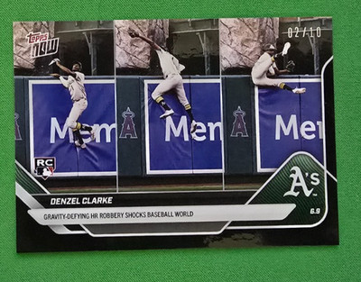 Denzel Clarke 2025 MLB TOPPS NOW  Card 283 Black Foil Parallel 2/10