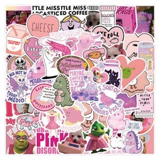 110 PCS Pink Funny Stickers for Adults, Meme Women Multicolor