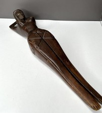 Grande Vintage Madera Desnudo Figura Mujer Dama Cascanueces Cascanueces Cascanueces