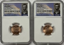 2025 P & D Lincoln Shield Cent NGC MS66 RD 2 Coin Penny Set Last Year Of Issue