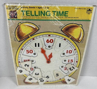 Vintage Golden Step Telling Time Learning Board Homeschool