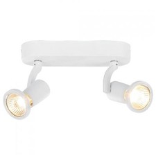 Litecraft Spotlight Bar Industrial Styled Adjustable 2 Light - White Clearance  