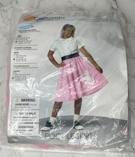 California Costumes 50's Style Child Poodle Skirt Sz M 8-10 Halloween Costume