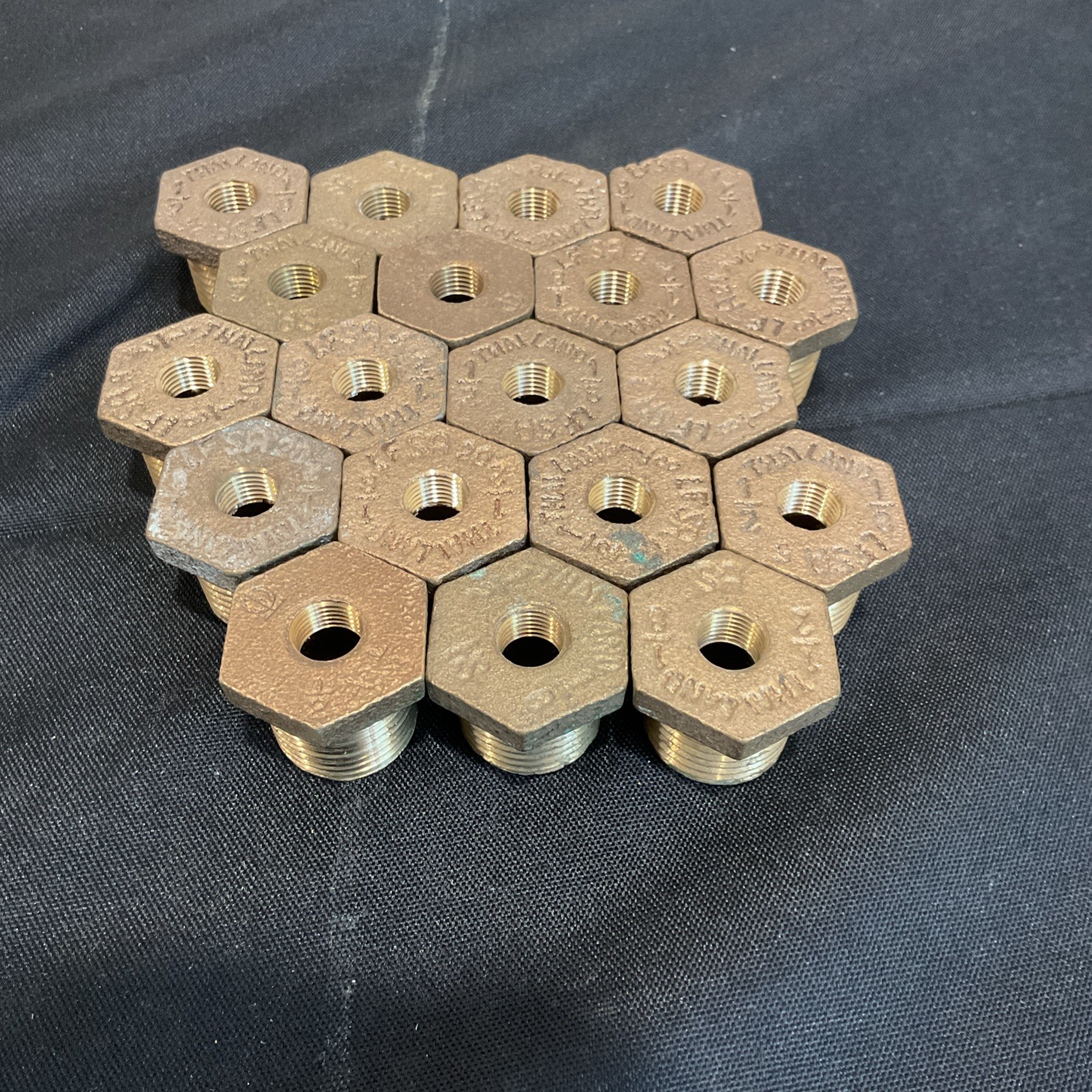 Brass Reducer Hex Bushing Fitting 1/2" NPT Male x 1/8" NPT Female LOT OF 19