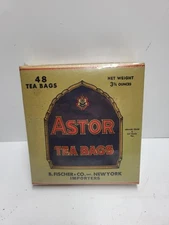 Vintage ASTOR TEA BAGS Box B. Fischer & Co. New York SEALED NOS General Store