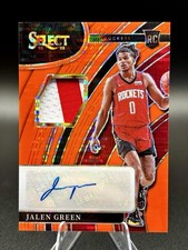 2021-22 Panini Select - Rookie Jersey AUTO Jalen Green #RJ-JGR NEON ORANGE /15