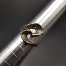 Mexican 925 Silver Modernist Wave Vintage Ring S-Curve Large