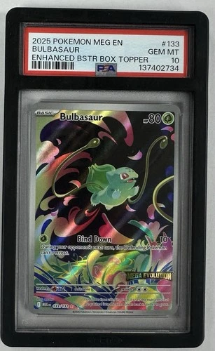 PSA 10 Bulbasaur box topper stamp #133 2025 Pokemon Mega Evolution