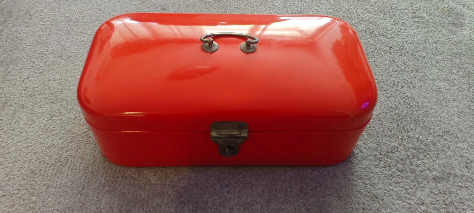 VINTAGE Metal enamel bread box SIEGWERK SIEGENIA 1940s 1950s