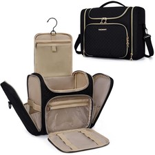 BAGSMART Toiletry Bag, Travel Bag for Women, large, Black