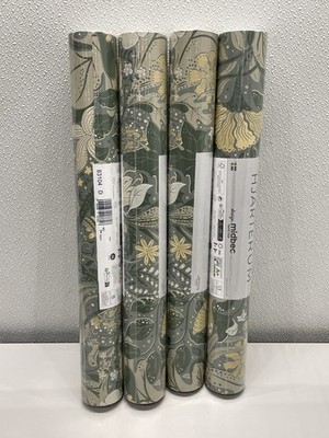 Hjarterum Elise Sea Sea Green Garden Green Apricot Wallpaper Lot Of 4 57sq Per