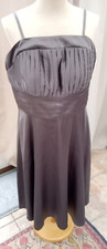 Nicholas Millington Dark Grey Silver Evening Dress Removable Straps UK Size 16