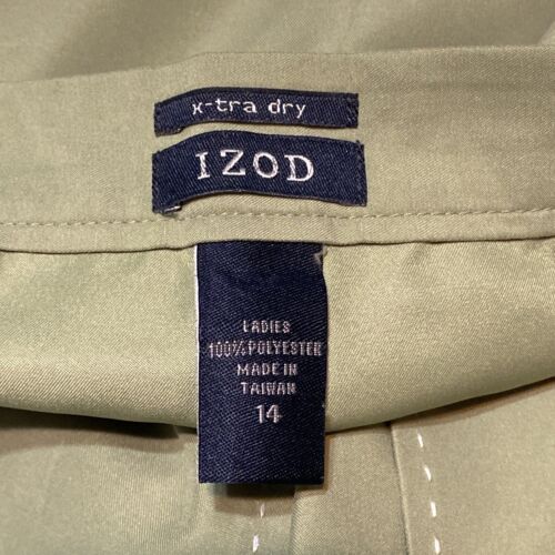 Izod pantaloncino donna taglia 14 bianco salvia punto medio spacco golf tennis pickleball - Foto 8 di 8