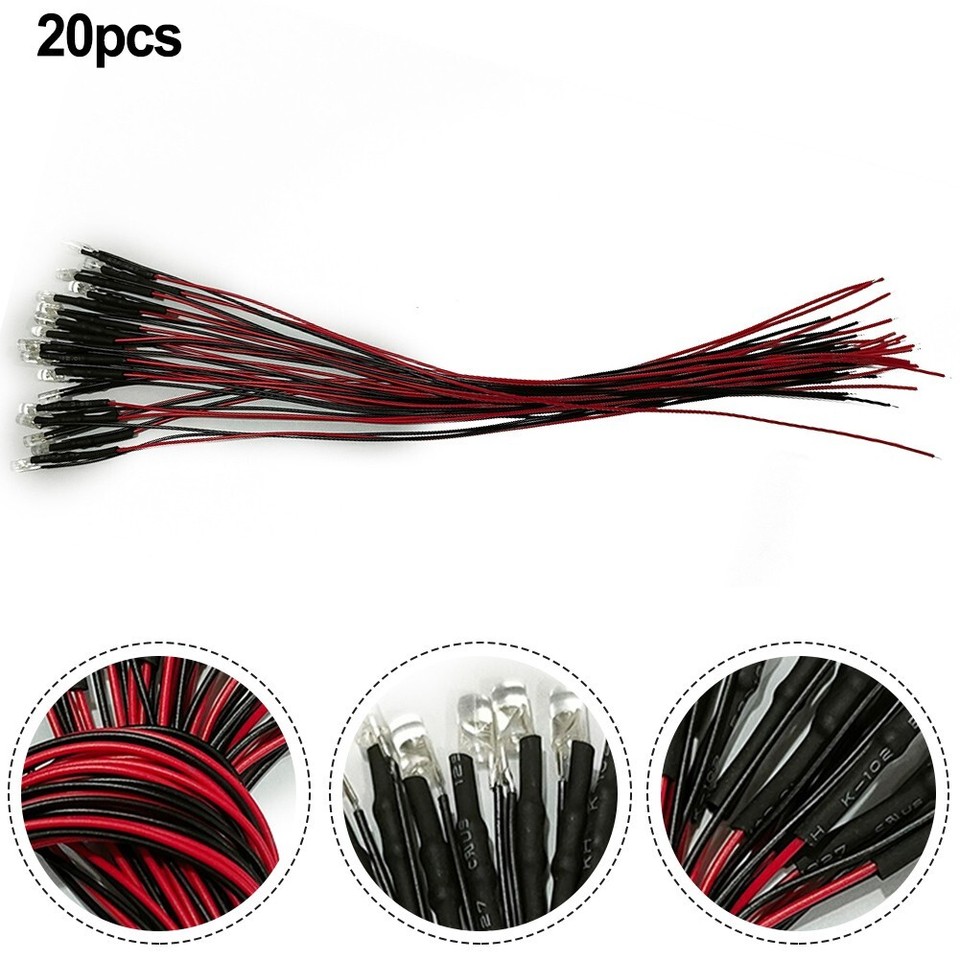 20pcs Pre Wired Warm White LED Lamp Light Set for Train Layout