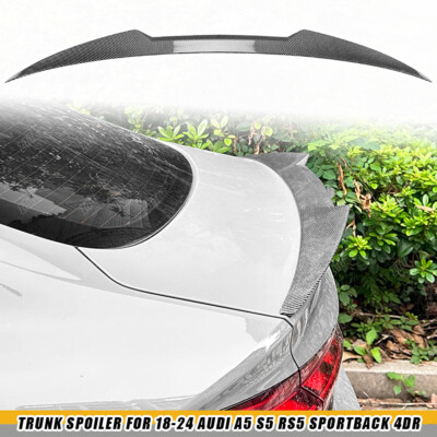 FOR 18-2024 AUDI A5 S5 RS5 SPORTBACK 4DR PSM STYLE CARBON LOOK TRUNK LID SPOILER