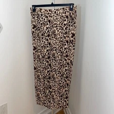 New H by Halston Women's Watercolor Animal Printed Wide Leg Pants