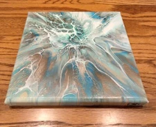 Acrylic Pour Painting Signed Original Abstract New Modern Canvas Wall Art