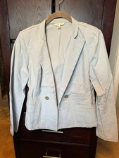 Cabi Women's Size 8 Blue Wedgewood Double Breasted Blazer Jacket Nautical 725
