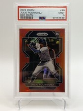 2022 Panini Prizm Julio Rodriguez Red Prizm #40 RC PSA 9 SP Mariners