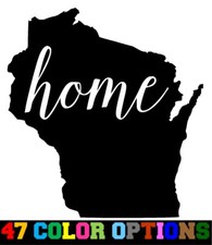 Vinyl Decal Truck Car Sticker Laptop  Home State Outline Love USA Wisconsin