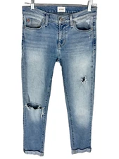HUDSON Krista Straight Crop W/Roll Cuff Size 27 X 26 Distressed