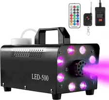Smoke Machine with 8 LED Lights, Fog Machine with 13 Colorful LED Lights Effect