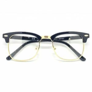 Clear Lens Glasses Retro Fashion Round Horn Rimmed Vintage Style