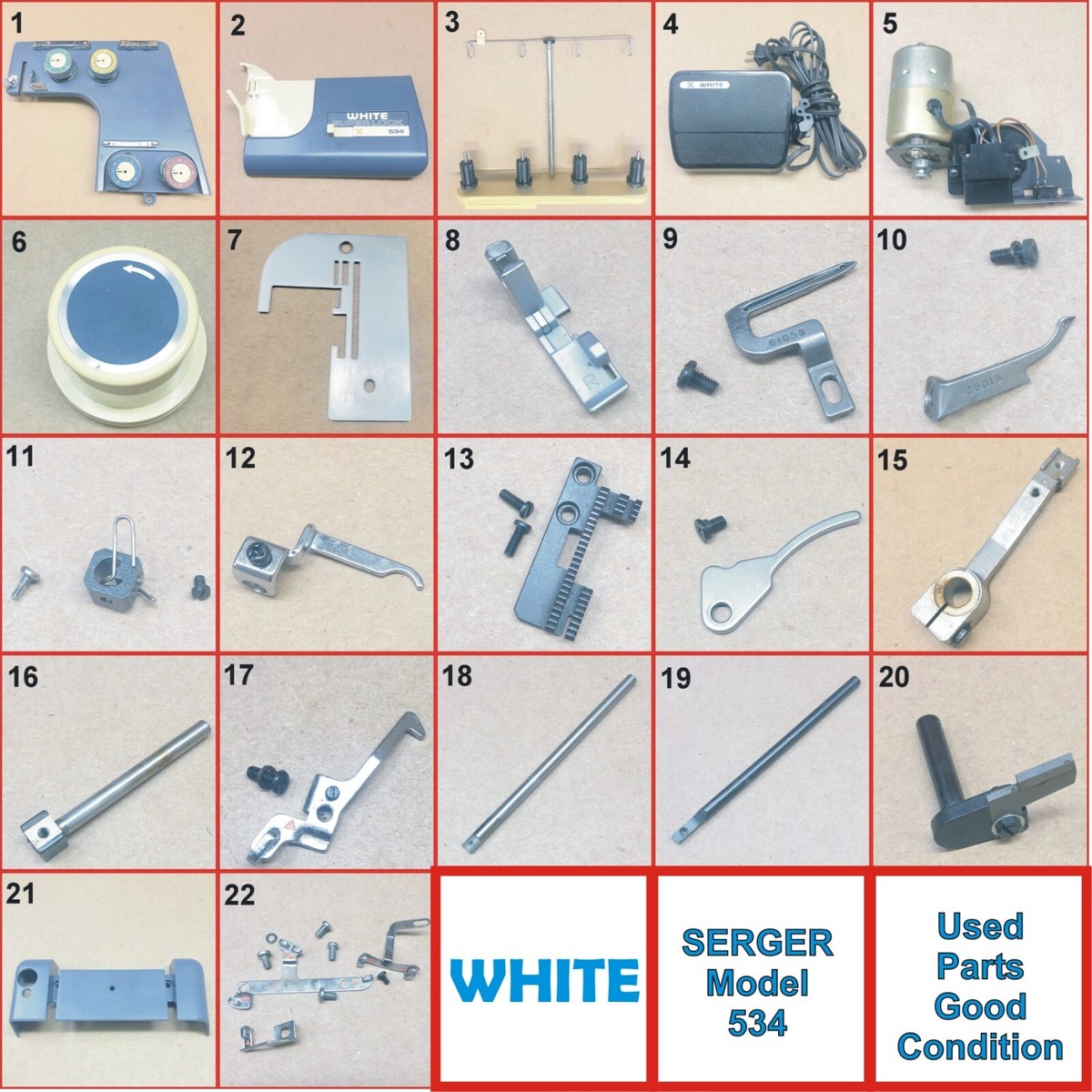 WHITE SUPERLOCK 534 GENUINE ORIGINAL USED PARTS IN GOOD